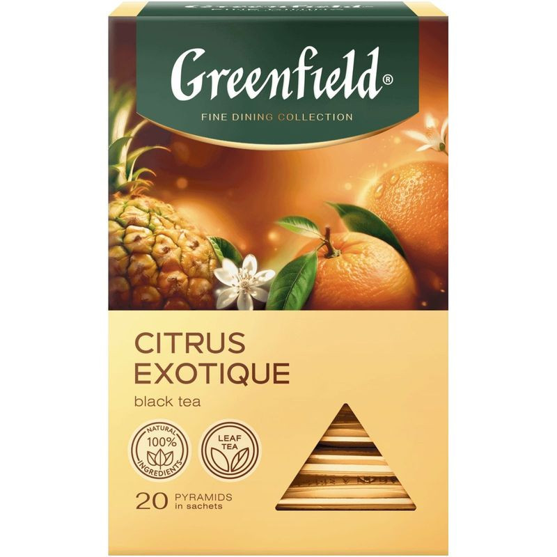 Изображение товара Чай Greenfield Curtis Exotic ананас-юдзу 20х1.8 г натуральный ароматизатор Россия