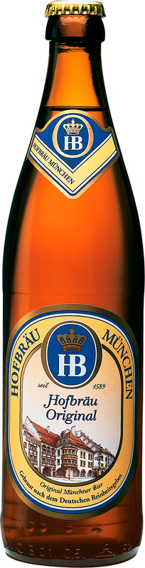 Изображение товара Пиво Hofbrau Оригинальное светлое 5.1%, 500мл