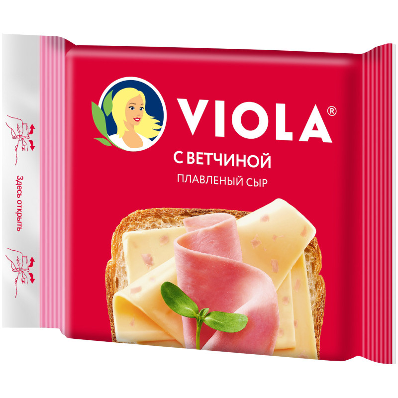 Изображение товара Сыр плавленый Viola с ветчиной ломтики 45%, 140г
