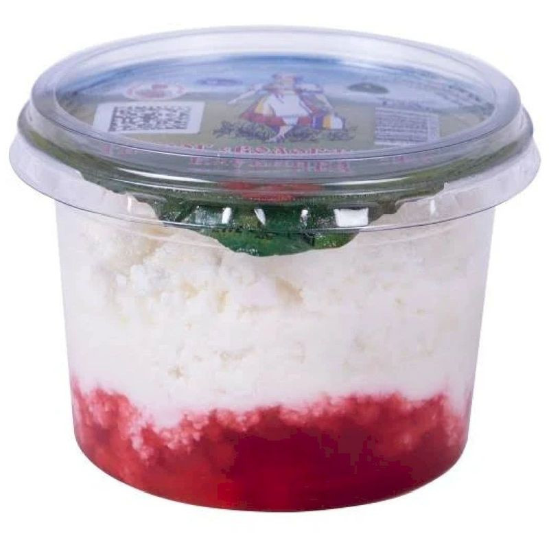 Изображение товара Вологжанка Творог с клубникой 5% Рассыпчатый 190г натуральный продукт