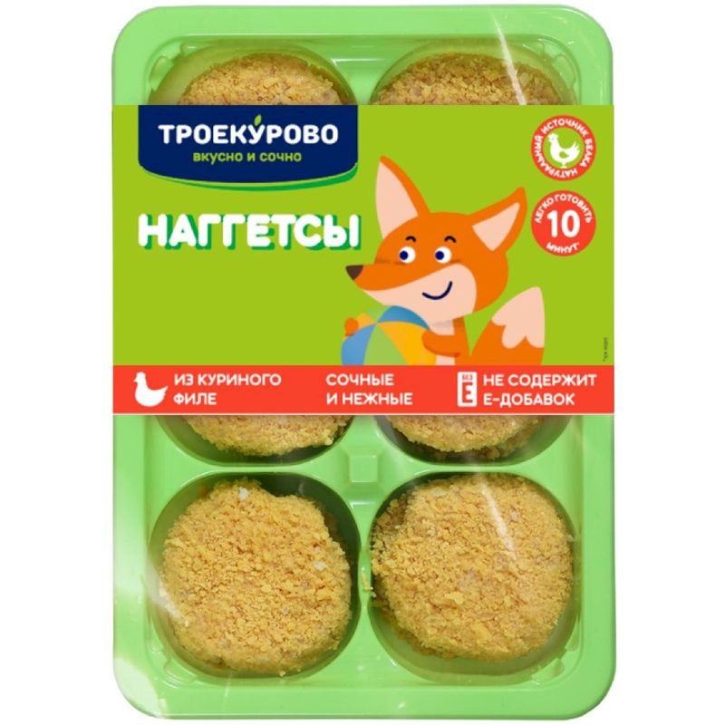 Изображение товара Куриные наггетсы Троекурово охлаждённые 350 г вкусный перекус для всей семьи