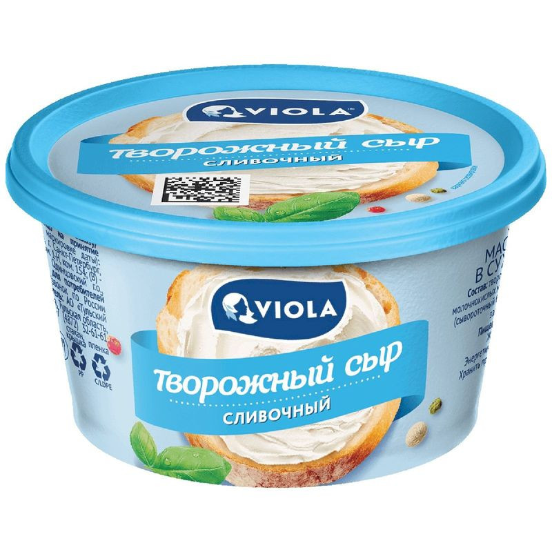 Изображение товара Viola Сливочный 70% творожный сыр 140г Россия для намазывания и блюд