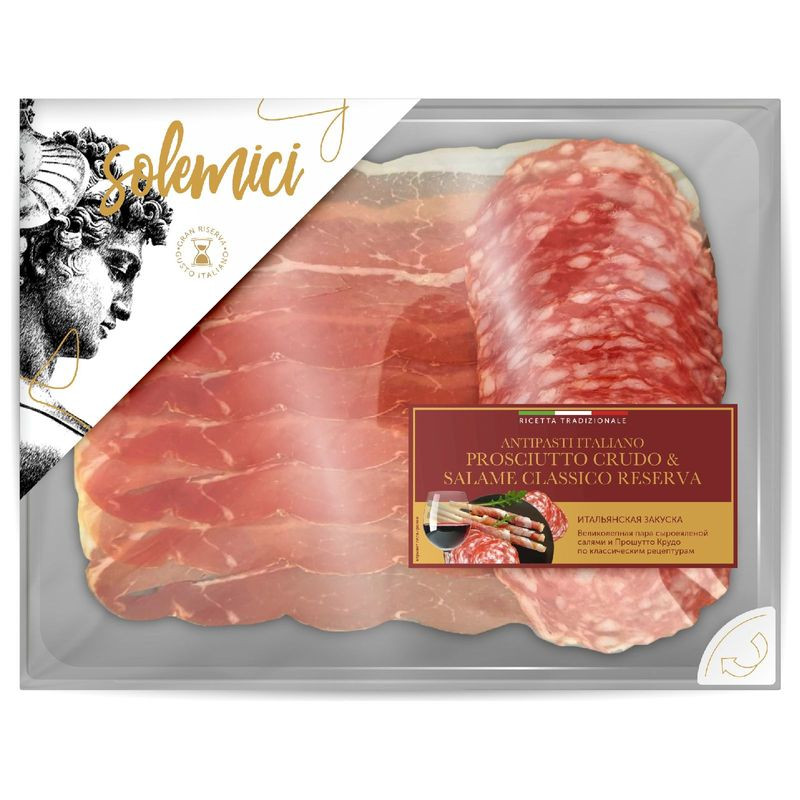 Изображение товара Ассорти Solemici Прошутто и Салями Классико Резерва сыровяленые 100г