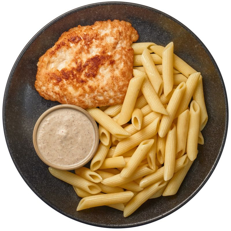 Изображение товара Бризоль куриная с пенне и грибным соусом Перекрёсток Select 250г