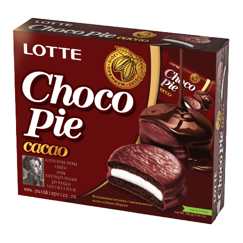 Изображение товара Печенье Lotte Choco Pie Cacao в глазури, 336г