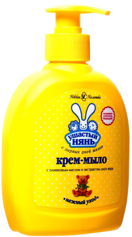Изображение товара Жидкое мыло Ушастый нянь с оливковым маслом и алоэ вера 300мл для детей