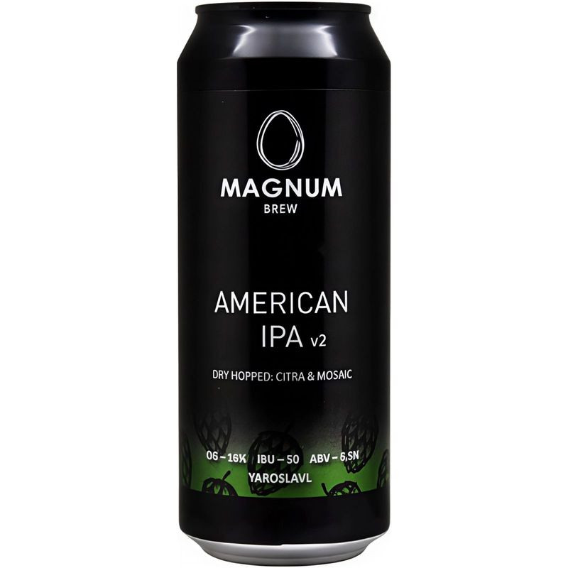 Изображение товара Пиво Магнум Ипа светлое нефильтрованное 450 мл натуральное вкусное