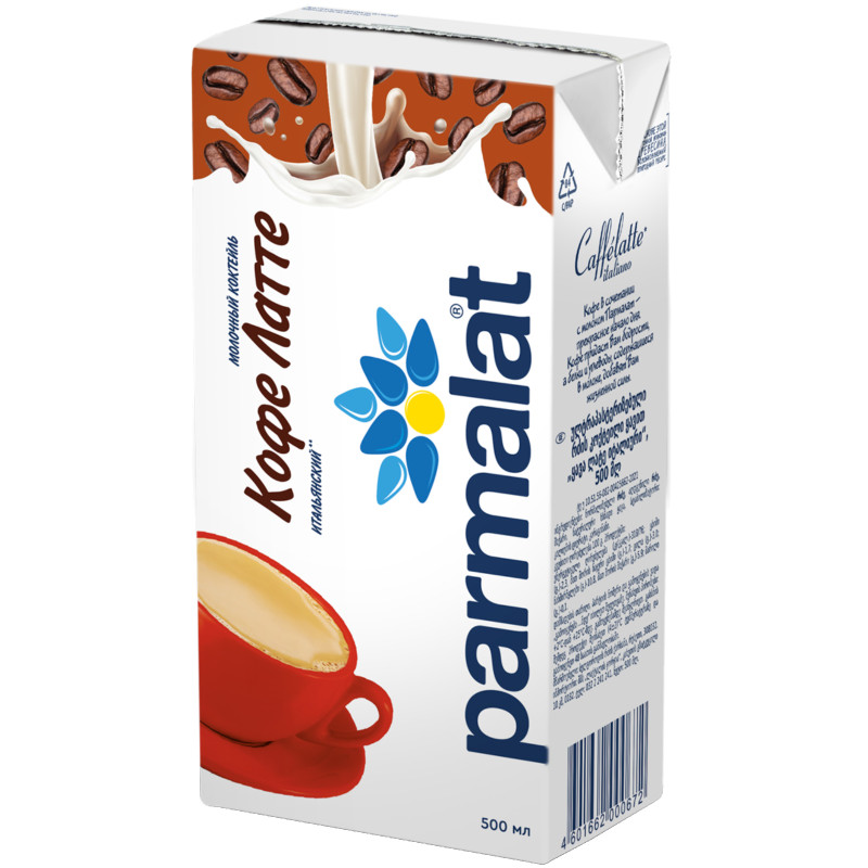 Изображение товара Коктейль молочный Parmalat Caffe Latte с кофе 2.3%, 500мл