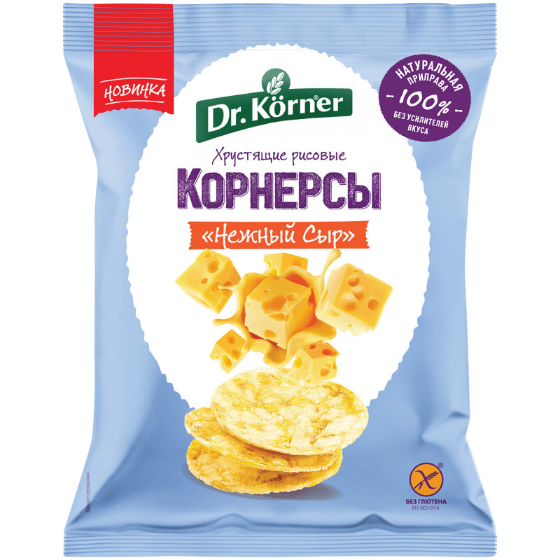 Изображение товара Хлебцы Dr.Korner Корнерсы рисовые с сыром, 40г
