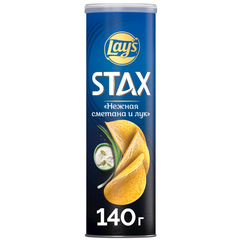 Изображение товара Чипсы Lay's Stax Нежная сметана и лук, 140г