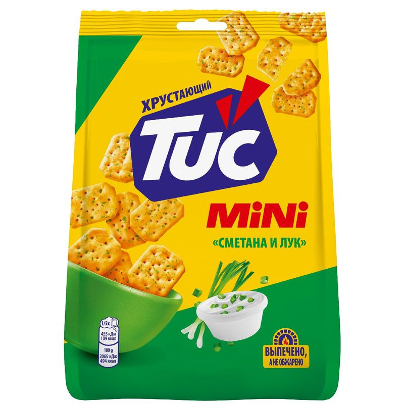 Изображение товара Крекер Tuc Мини соленый со вкусом сметаны и лука 110г