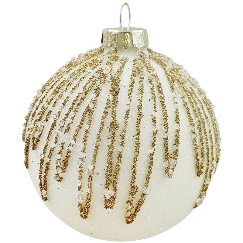 Изображение товара Ёлочный шар Премиум 8 см Маркет стекло праздничное украшение