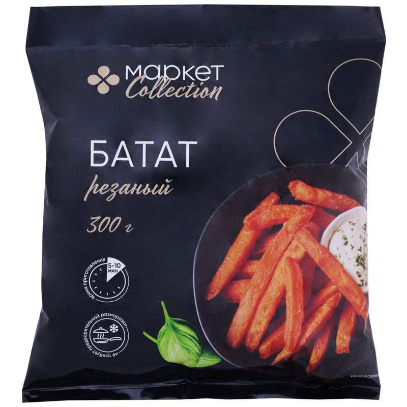 Изображение товара Замороженный сладкий батат резаный быстроразмороженный 300 г Маркет Collection