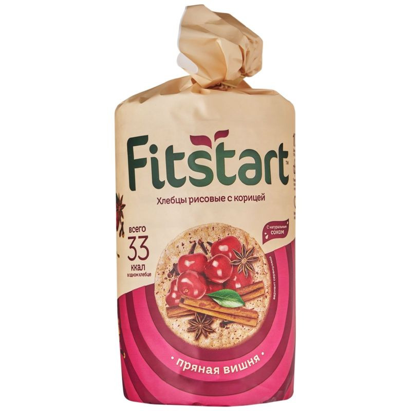 Изображение товара Хлебцы рисовые с пряной вишней и корицей Fitstart 100г натуральный перекус