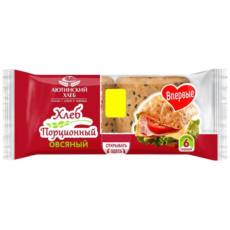 Изображение товара Порционный овсяный хлеб Аютинский Хлеб 300г в нарезке натуральный