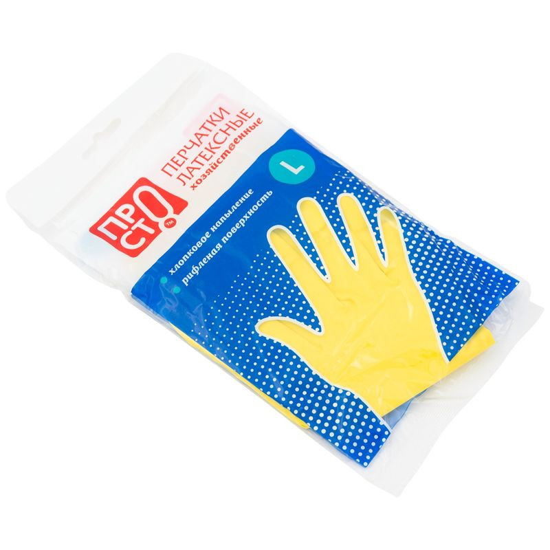 Изображение товара Латексные перчатки с хлопковым напылением Пр!ст размер M для медицине и быта