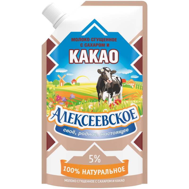 Изображение товара Молоко сгущённое Алексеевское с сахаром и какао 5%, 270г