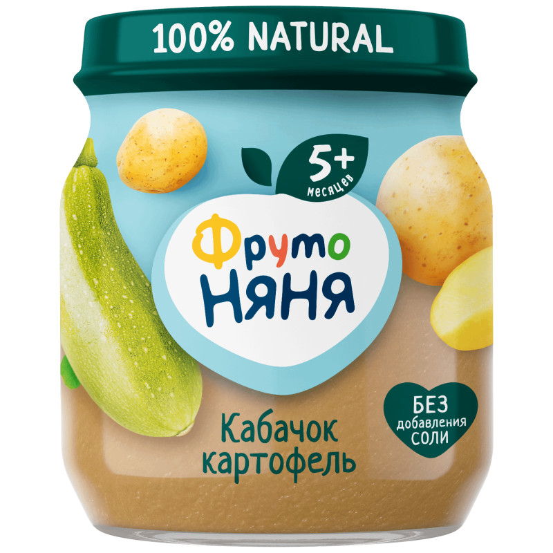 Изображение товара Пюре ФрутоНяня из кабачков и картофеля с 5 месяцев, 110г