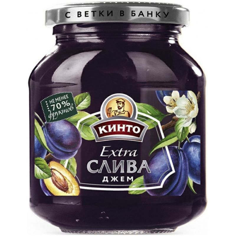 Изображение товара Джем Кинто слива 400 г натуральный фруктовый продукт для завтрака и десертов