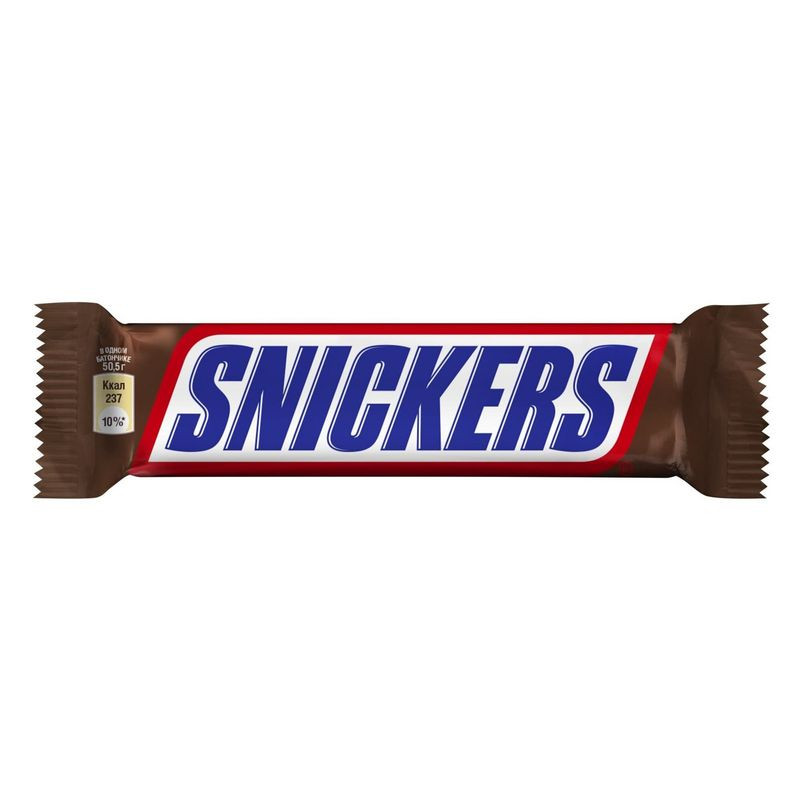 Изображение товара Батончик Snickers шоколадный карамель-арахис-нуга 50.5г классический перекус