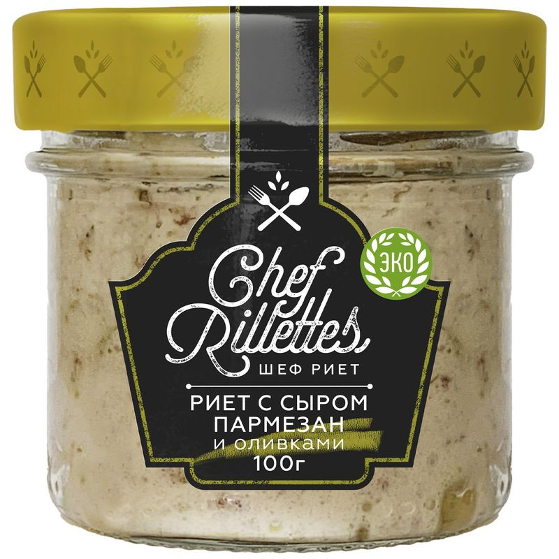 Изображение товара Риет Путина Chef Rillettes из икры трески тихоокеанской с оливками и пармезаном 100г