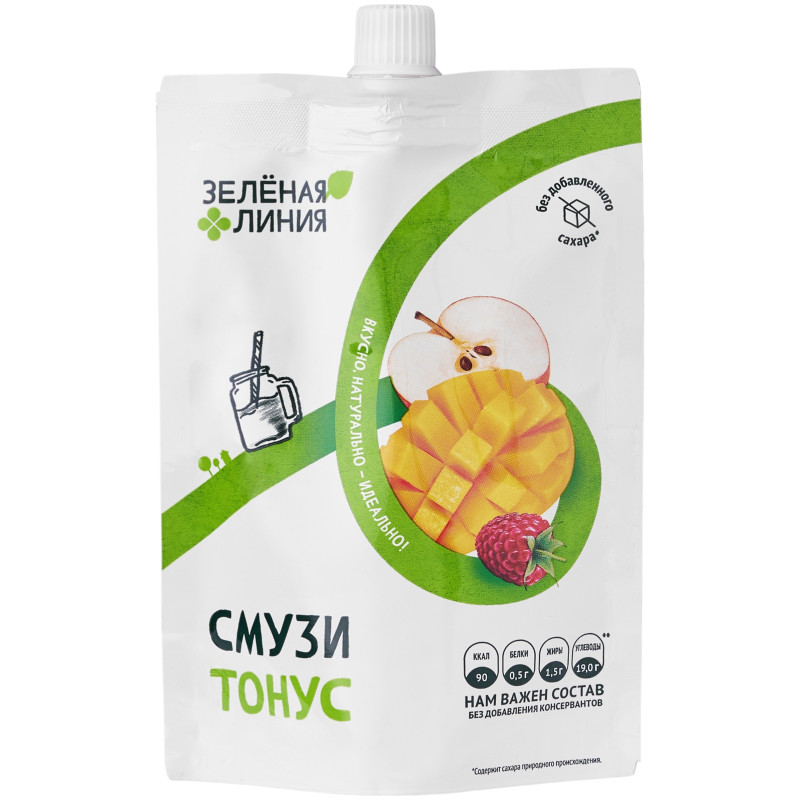 Изображение товара Пюре Смузи Тонус с семенами чиа и льна Зелёная Линия, 120г