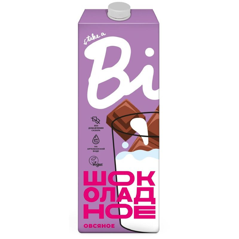 Изображение товара Овсяный напиток Take A Bite Шоколад для детей 1л природный, питательный, с низким содержанием жиров