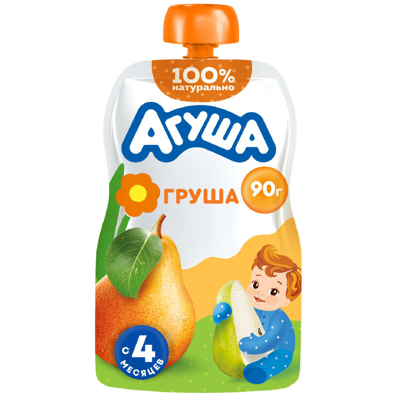 Изображение товара Пюре фруктовое детское Агуша Груша с 4 месяцев, 90г