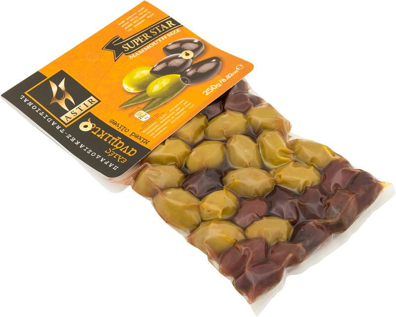 Изображение товара Оливки Astir Ассорти с косточкой 250г натуральный средиземноморский продукт