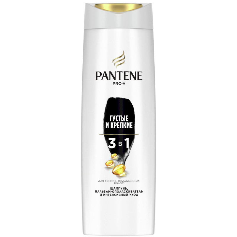 Изображение товара Шампунь-бальзам-ополаскиватель Pantene Pro-V густые и крепкие 3в1 360мл