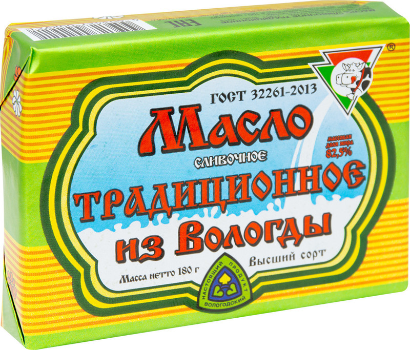 Изображение товара Масло сливочное Из Вологды Традиционное 82.5%, 180г