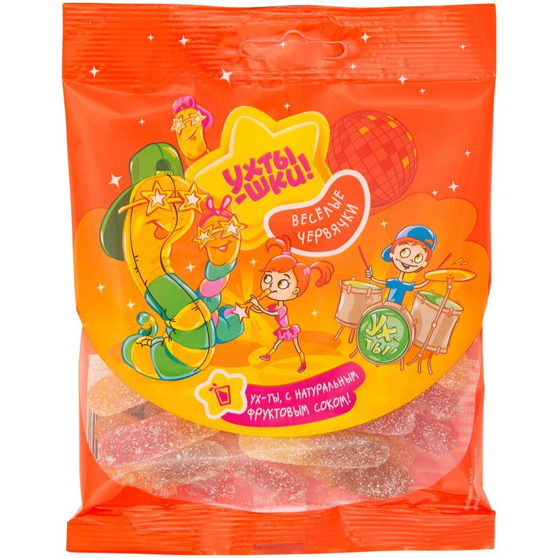 Изображение товара Мармелад Веселые червячки жевательный фигурный Ухтышки, 70г