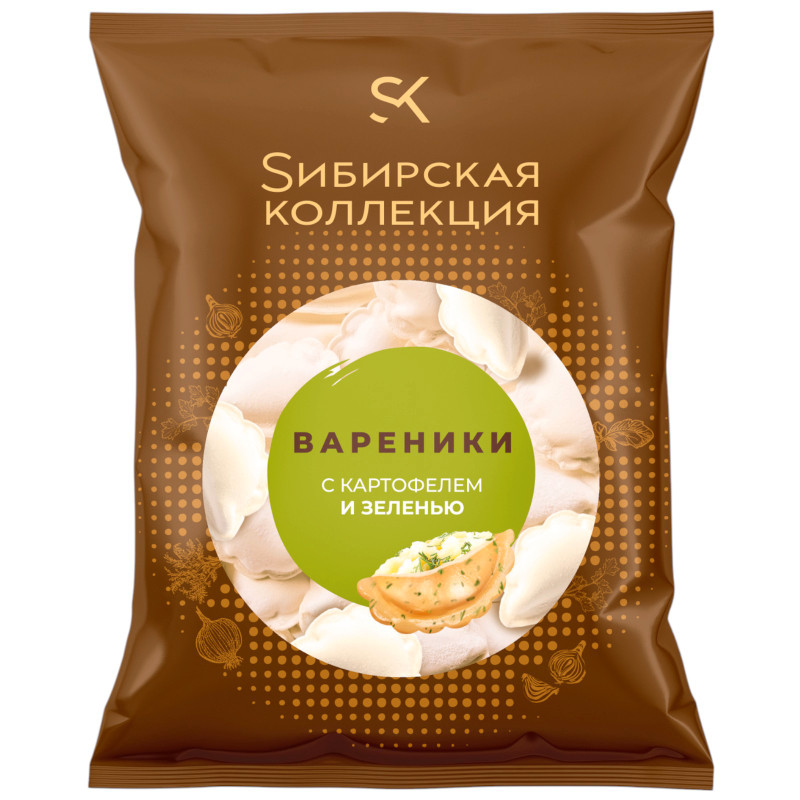 Изображение товара Вареники Sибирская Коллекция с картофелем и зеленью замороженные, 500г