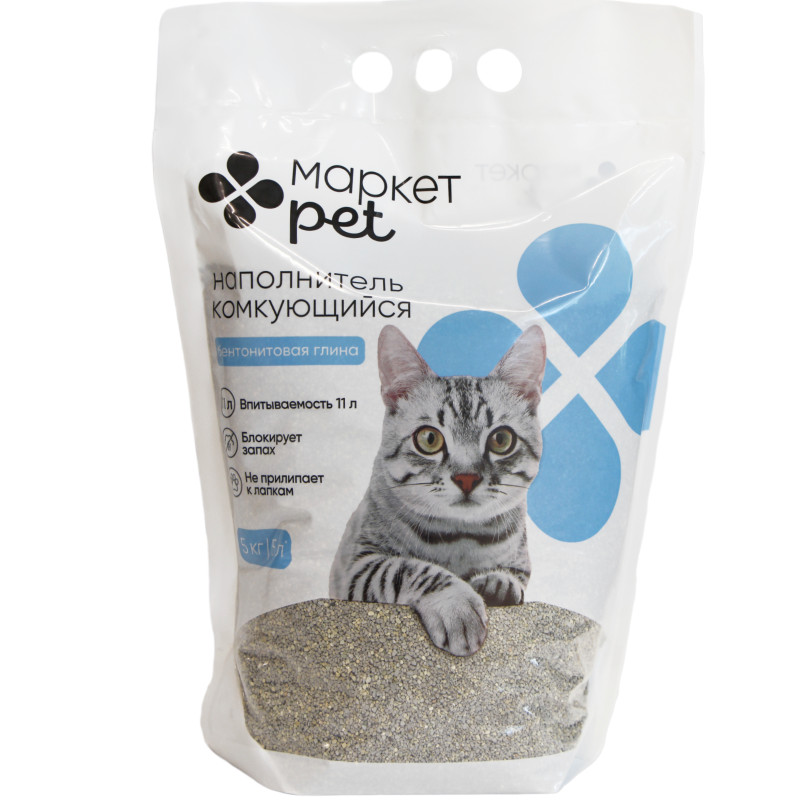 Изображение товара Наполнитель комкующийся для туалета кошек Маркет Pet, 5кг