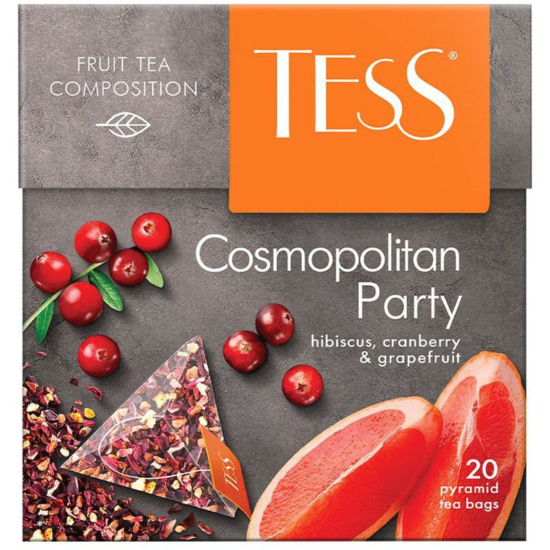 Изображение товара Чай Tess Cosmopolitan Party фруктовый в пирамидках 20х2.5 г Россия