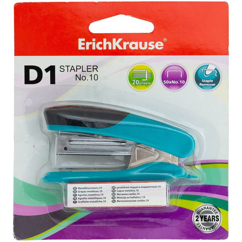 Изображение товара Степлер ErichKrause N10 со скобами для бумаги офисная канцелярия