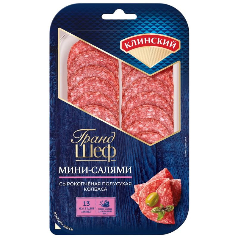 Изображение товара Колбаса Клинский мини-салями сырокопчёная полусухая 95г Россия