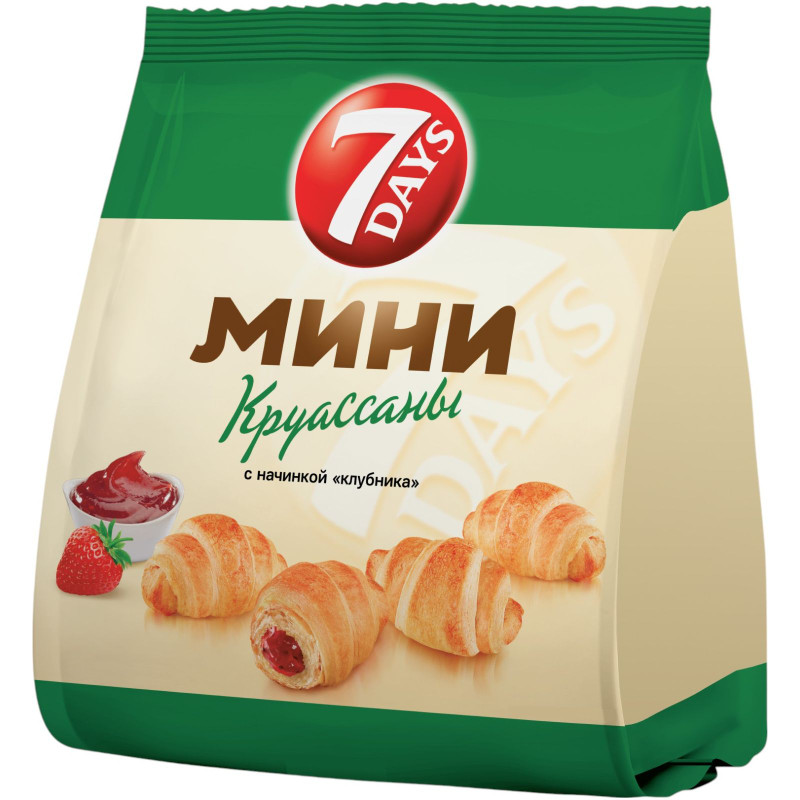 Изображение товара Круассаны 7Days мини c начинкой Клубника, 265г