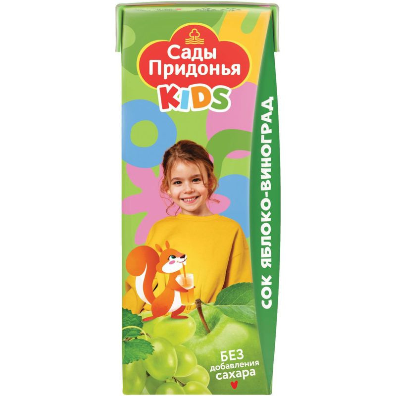 Изображение товара Сок Сады Придонья Kids яблочно-виноградный с 6 месяцев, 200мл