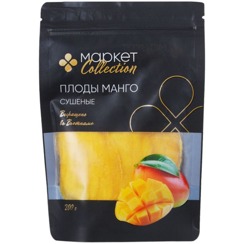 Изображение товара Сушеные плоды манго Маркет Collection 200г натуральный сухофрукт без добавок
