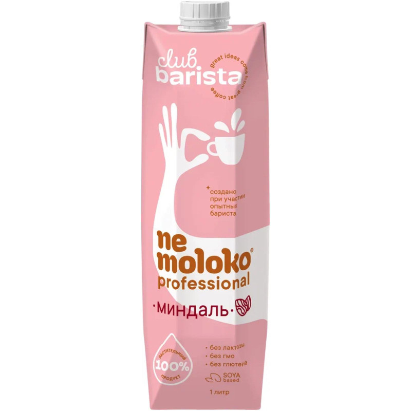 Изображение товара Напиток Nemoloko миндальный на соевой основе, 1л
