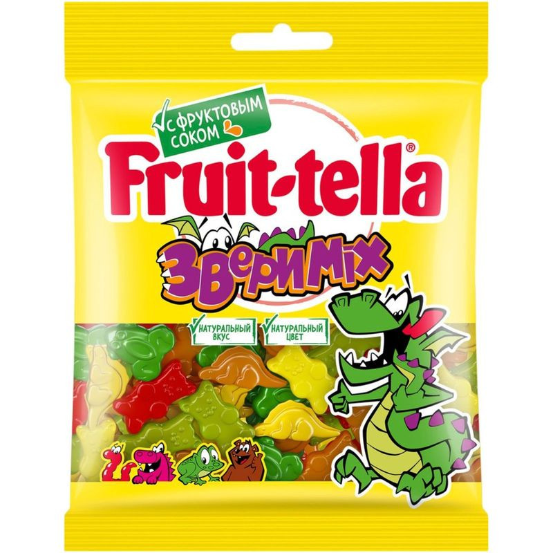 Изображение товара Мармелад Fruittella Звери Mix 70 г жевательный фруктовый и ягодный вкус