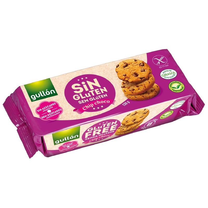 Изображение товара Печенье Gullon с кусочками шоколада без сахара и глютена 130г