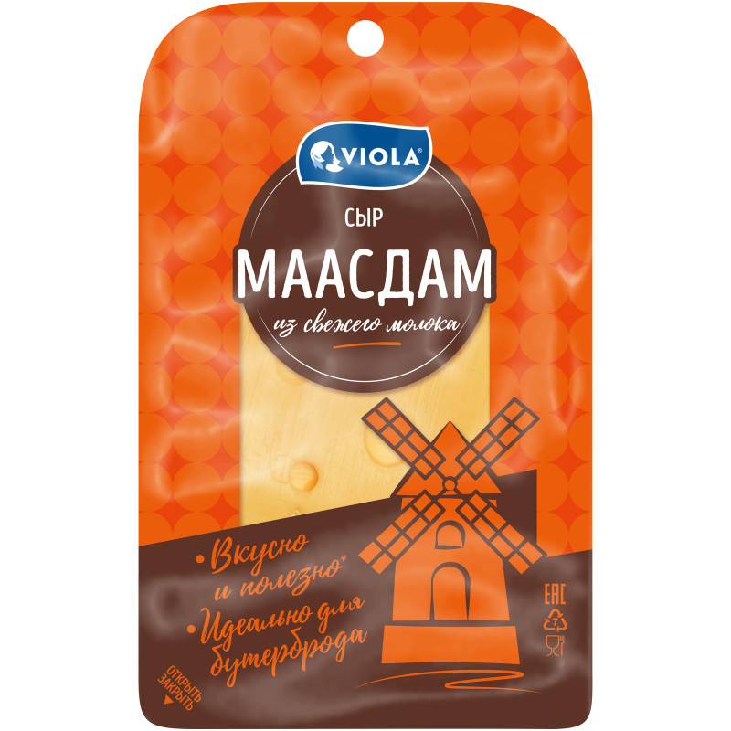 Изображение товара Сыр полутвёрдый Viola Маасдам 45% нарезка, 120г