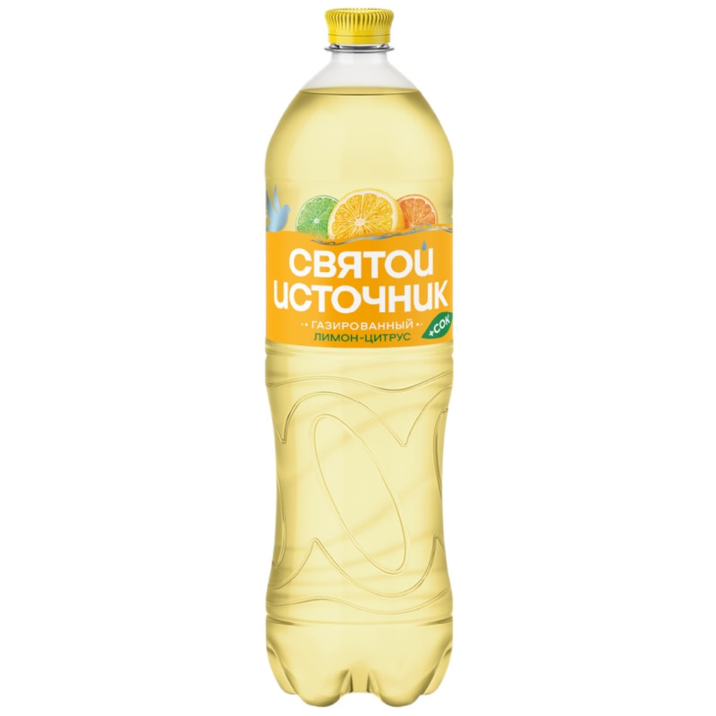 Изображение товара Напиток сокосодержащий Святой Источник со вкусом цитрусов безалкогольный газированный, 1.5л