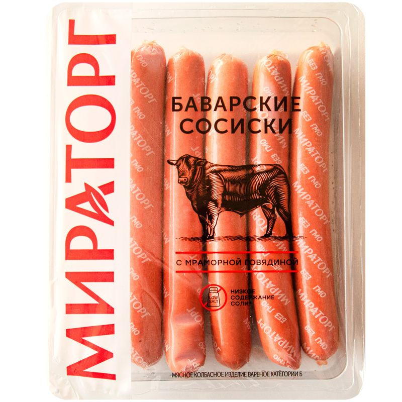 Изображение товара Сосиски варёные Мираторг Баварские 350г