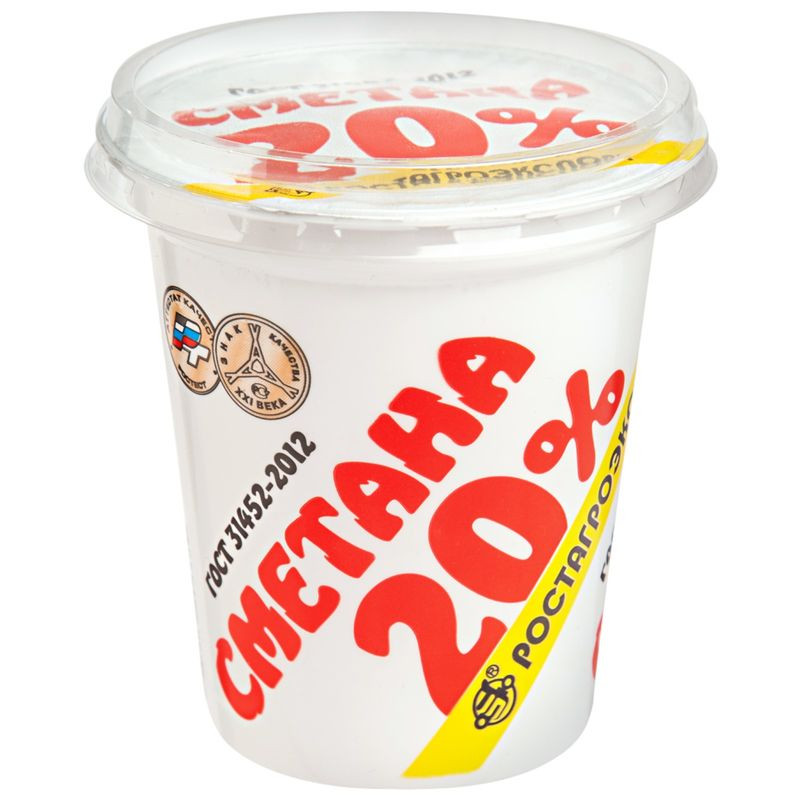 Изображение товара Сметана Ростагроэкспорт 20% 320г - Натуральный продукт