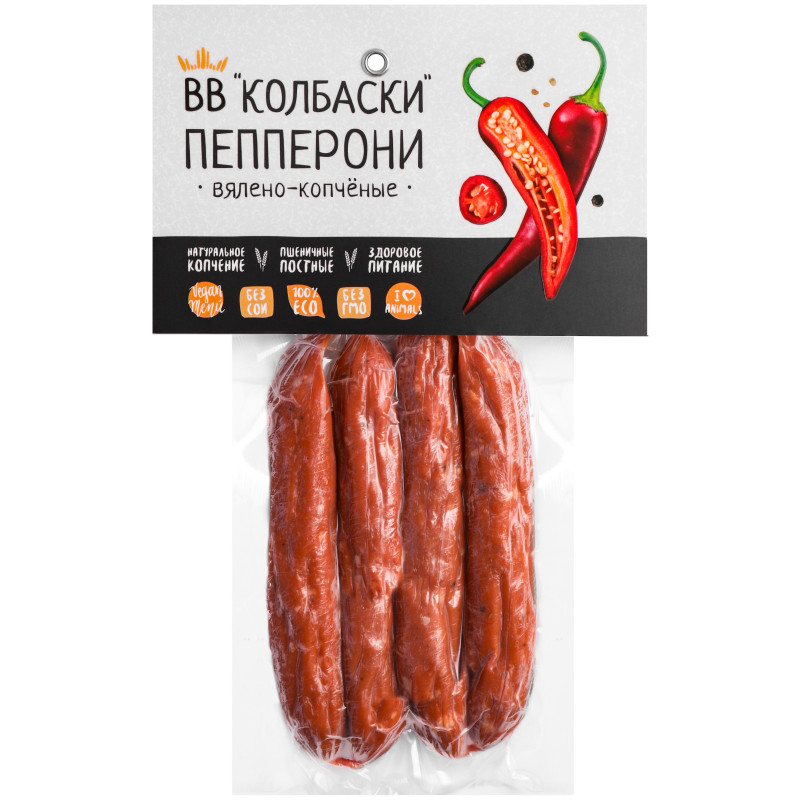 Изображение товара Колбаски Высший Вкус Пепперони вялено-копчёные, 120г
