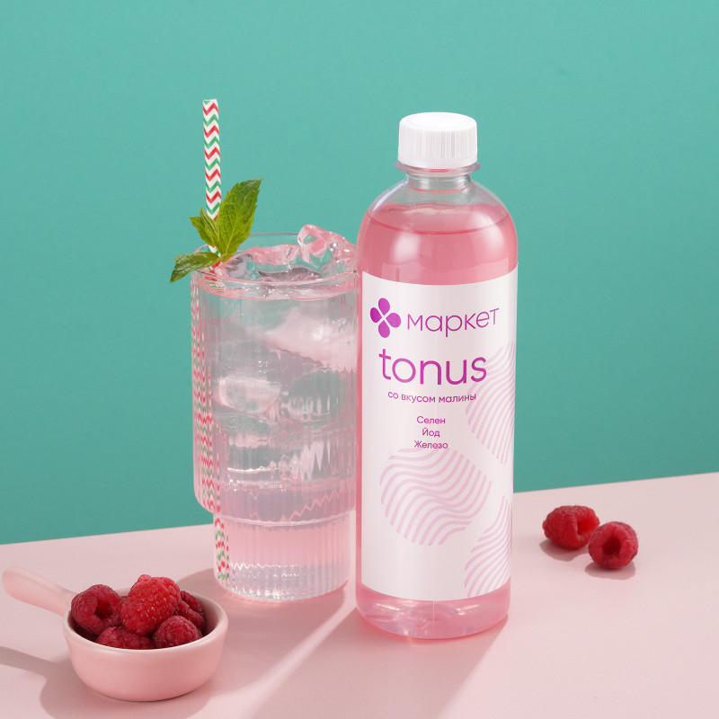 Изображение товара Напиток Tonus со вкусом малины витаминизированный негазированный Маркет, 500мл