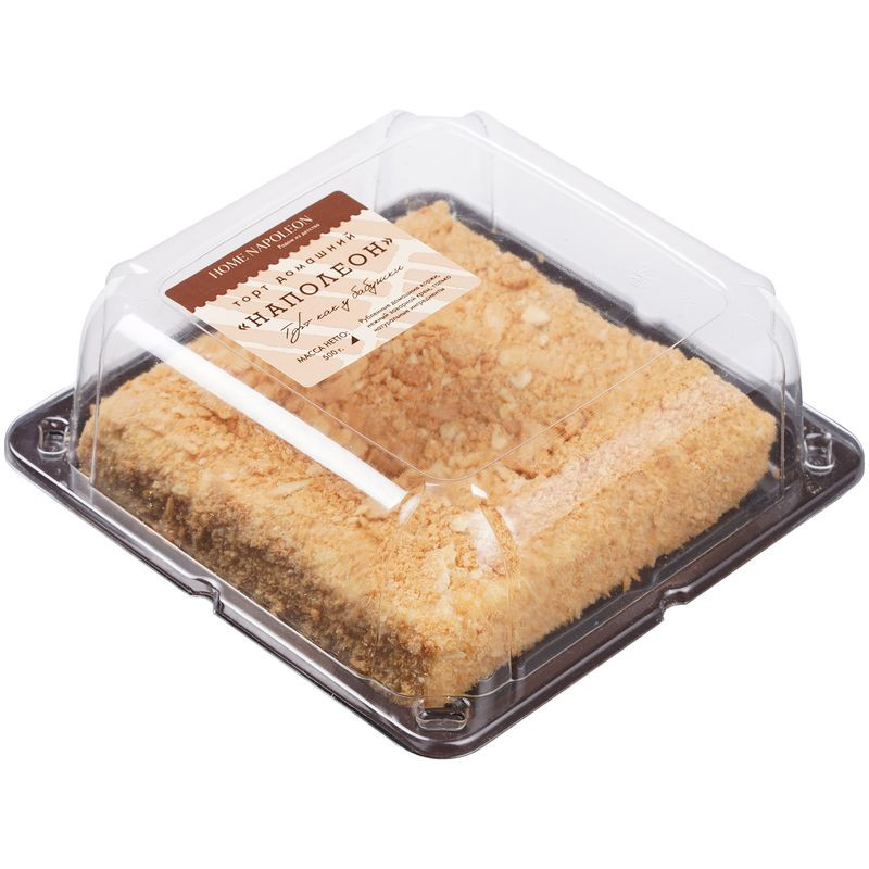 Изображение товара Домашний Наполеон торт 500 г с ванильным кремом и слоеным тестом